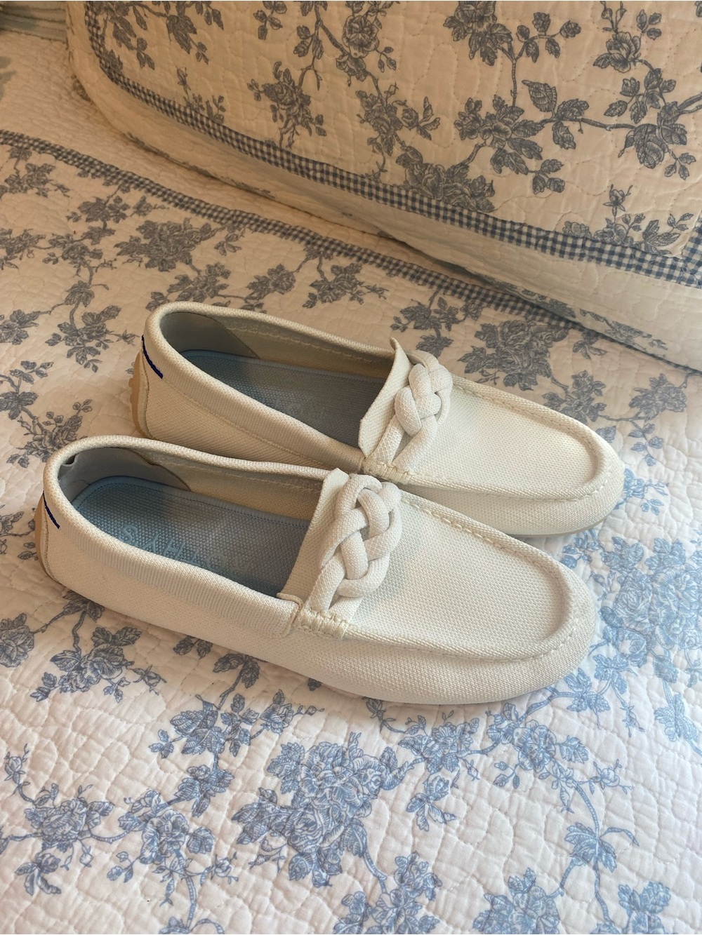 Rothy’s The Braid Driver Ivory Cream Loafer Size 9